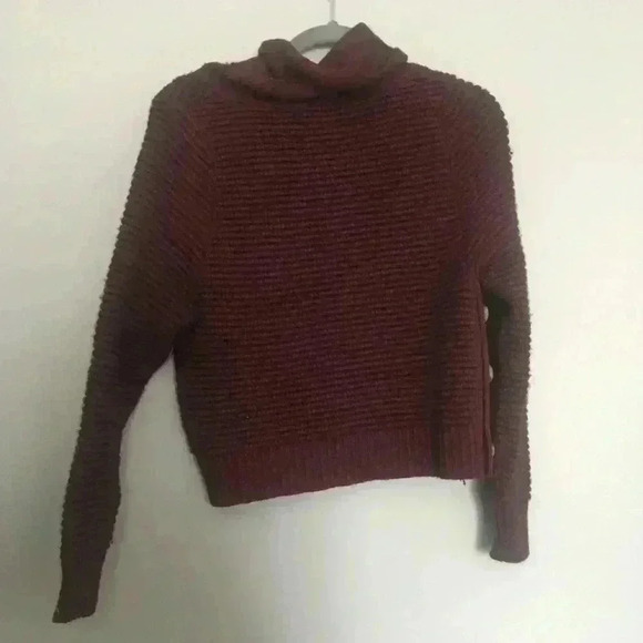 Madewell‎ chunky burgundy purple turtleneck sweater XS - Picture 7 of 7